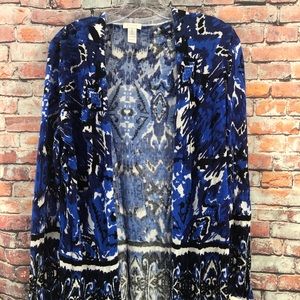 Chicos Open Cardigan Sweater Rayon Blend Size 1